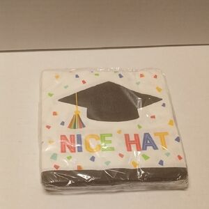 Graduation Celebration Napkins Black Multicolor NWT